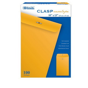 Bazic Products 5073 10" X 13" Clasp Envelope (100/Box)