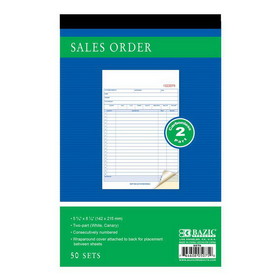Bazic Products 5075 50 Sets 5 9/16" x 8 7/16" 2-Part Carbonless Sales Order Book