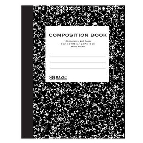 Bazic Products 508 W/R 100 Ct. Black Marble Composition Book