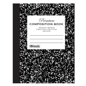Bazic Products 5090 W/R 100 Ct. Premium Black Marble Composition Book