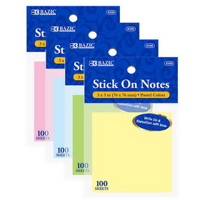 Bazic Products 5105 100 Ct. 3" X 3" Stick On Note
