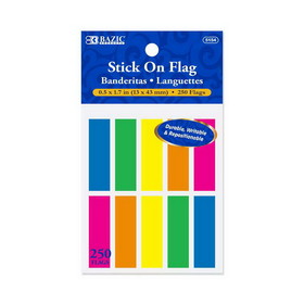 Bazic Products 5154 25 Ct. 0.5" X 1.7" Neon Color Coding Flags (10/Pack)