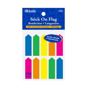 Bazic Products 5155 25 Ct. 0.5" X 1.7" Neon Color Arrow Flags (10/Pack)