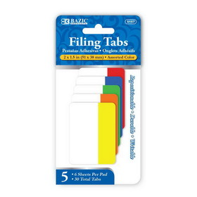 Bazic Products 5157 6 Ct. 2" x 1.5" Filing Tabs (5/Pack)