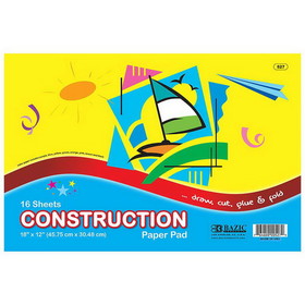 Bazic Products 527 16 Ct. 18" X 12" Construction Paper Pad