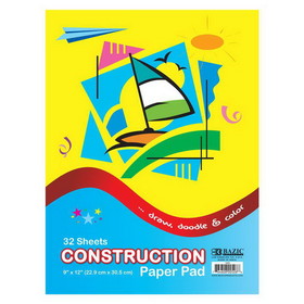 Bazic Products 528 32 Ct. 9" X 12" Construction Paper Pad