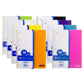 Bazic Products 538 W/R 70 Ct. 1-Subject Poly Cover Spiral Notebook