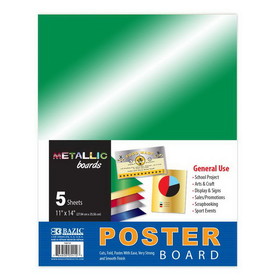 Bazic Products 5412 11" X 14" Metallic Poster Board (5/Pack)