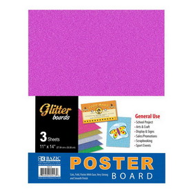 Bazic Products 5413 11" X 14" Glitter Poster Board (3/Pack)