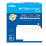 Bazic Products 5456 #10 Self-Seal White Single Window Envelopes (500/Box)