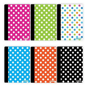 Bazic Products 5471 80 Ct. 5" x 7" Polka Dot Poly Cover Personal Composition Book