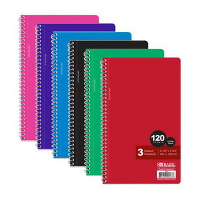 Bazic Products 563 C/R 120 Ct. 9.5" X 5.75" 3-Subject Spiral Notebook