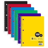 Bazic Products 579 C/R 150 Ct. 5-Subject Spiral Notebook