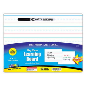 Bazic Products 6017 9" X 12" Double Sided Dry Erase Learning Board w/ Marker