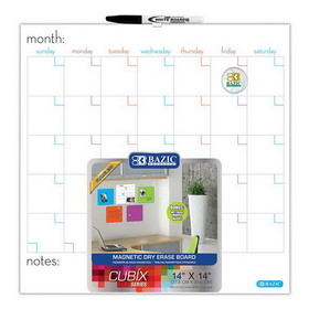 Bazic Products 6041 14" x 14" Magnetic Dry Erase Calendar Tile