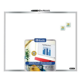 Bazic Products 6051 16" X 20" Aluminium Framed Magnetic Dry Erase Board