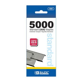 Bazic Products 608 5000 Ct. Standard (26/6) Staples