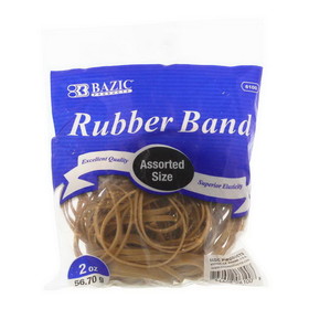 Bazic Products 6100 2 Oz./ 56.70 g Assorted Sizes Rubber Bands
