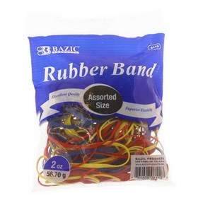 Bazic Products 6110 2 Oz./ 56.70 g Assorted Sizes and Colors Rubber Bands