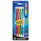 Bazic Products 702 Sparkly 0.7mm Mechanical Pencil w/ Glitter Grip (4/Pk)