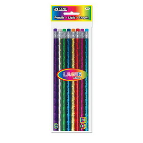 Bazic Products 712 Metallic Laser Foil Wood Pencil w/ Eraser (8/Pack)