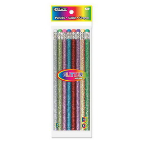Bazic Products 713 Metallic Glitter Wood Pencil w/ Eraser (8/Pack)