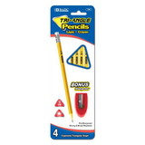 Bazic Products 740 4 #2 Triangle Yellow Pencil w/ Sharpener