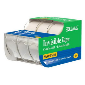 Bazic Products 903 3/4" X 500" Invisible Tape (3/Pack)