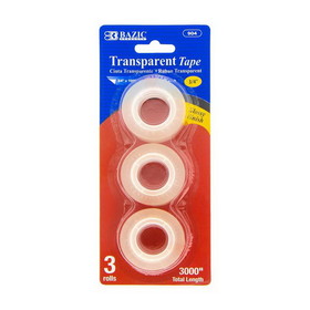 Bazic Products 904 3/4" X 1000" Transparent Tape Refill (3/Pack)