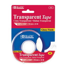 Bazic Products 912 3/4" X 1296" Transparent Tape w/ Dispenser