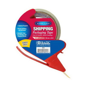 Bazic Products 914 1.88" x 27.3 Yards Super Clear Heavy Duty Packing Tape with Dispenser