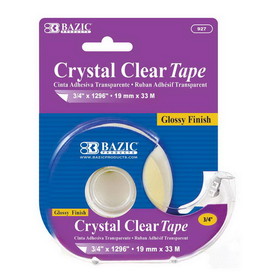 Bazic Products 927 3/4" X 1296" Crystal Clear Tape w/ Dispenser