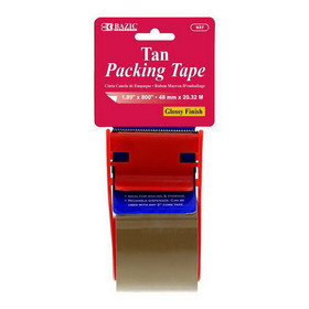 Bazic Products 937 1.88" X 800" Tan Packing Tape w/ Dispenser