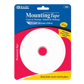 Bazic Products 980 1" X 200" Double Sided Foam Mounting Tape