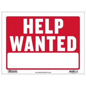 Bazic Products L-20 12" X 16" Help Wanted Sign