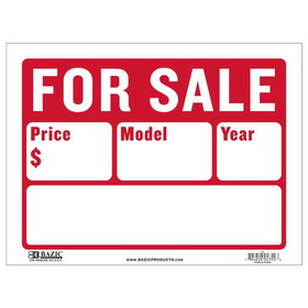 Bazic Products L-2 12" X 16" For Sale Sign (2-Line)