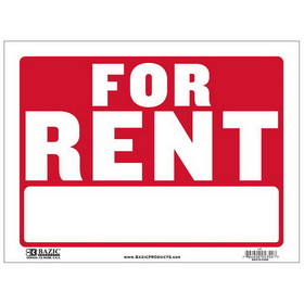 Bazic Products L-4 12" X 16" For Rent Sign