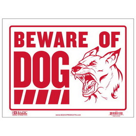 Bazic Products S-10 9" X 12" Beware of Dog Sign