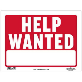 Bazic Products S-20 9" X 12" Help Wanted Sign