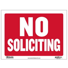 Bazic Products S-30 9" X 12" No Soliciting Sign
