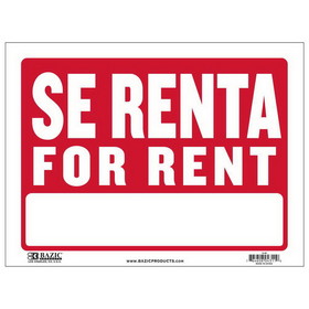 Bazic Products S-46 9" X 12" Se Renta Sign