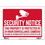 Bazic Products S-55 9" x 12" Security Notice Sign - Pack of 24