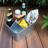 Benzara AMC-171102 Galvanized Metal Sturdy Carry-All Serveware, Gray - BM154998