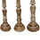 Benjara BM00082 Handcrafted Distressed Wooden Candle Holder with Pedestal Body, Brown, Set of 3
