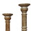 Benjara BM00082 Handcrafted Distressed Wooden Candle Holder with Pedestal Body, Brown, Set of 3