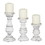 Benzara BM03604 Turned Design Wooden Candle Holder with Distressed Details, Set of 3, White