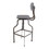 Benzara BM119852 Industrial Style Wooden Swivel Bar Stool With Curved Metal Base, Gray
