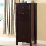 Benzara BM122950 Transitional Style Wooden Chest With 5 Drawers, Brown