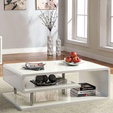 Benzara BM123078 Ninove I Contemporary Style Coffee Table, White