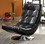 Benzara BM123154 Trinidad Contemporary Swivel Chair, Black
